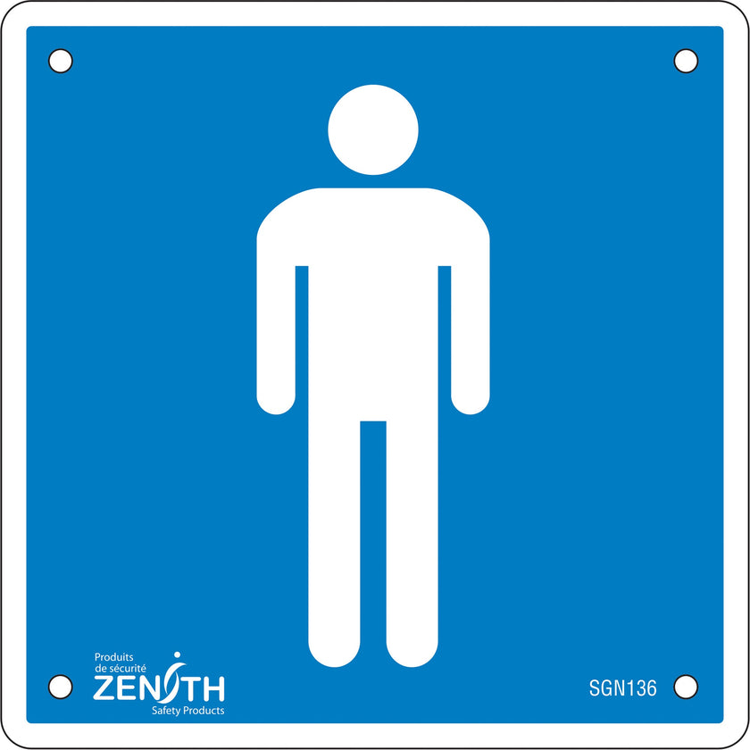 Panneau de sécurité CSA standard pour hommes, 15 x 15 cm, plastique, pictogramme