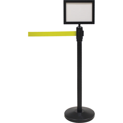 Cadre pour panneau de signalisation pour poteau de contrôle de foule, noir