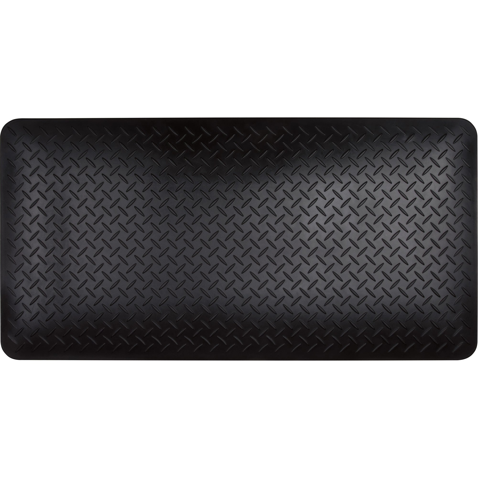 Tapis anti-fatigue, motif en losange, 50 x 97 cm x 1,9 cm, noir, polyuréthane