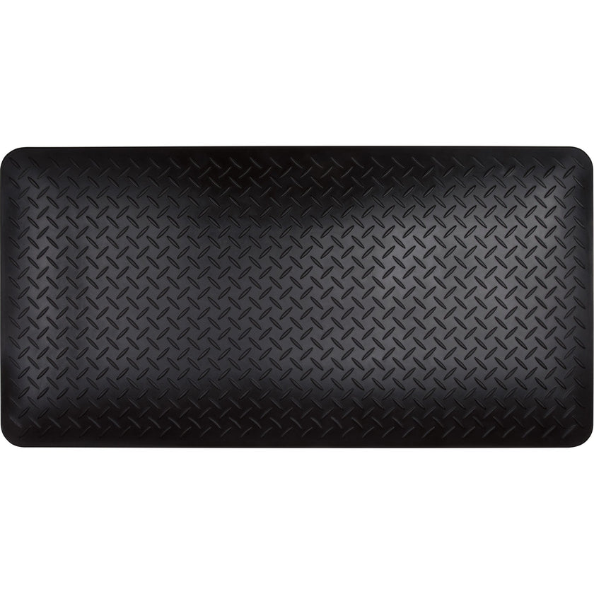 Tapis anti-fatigue, motif en losange, 50 x 97 cm x 1,9 cm, noir, polyuréthane