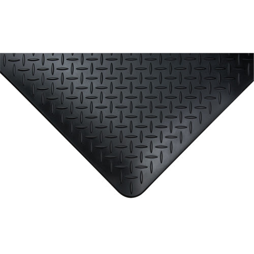 Tapis anti-fatigue, motif en losange, 50 x 97 cm x 1,9 cm, noir, polyuréthane