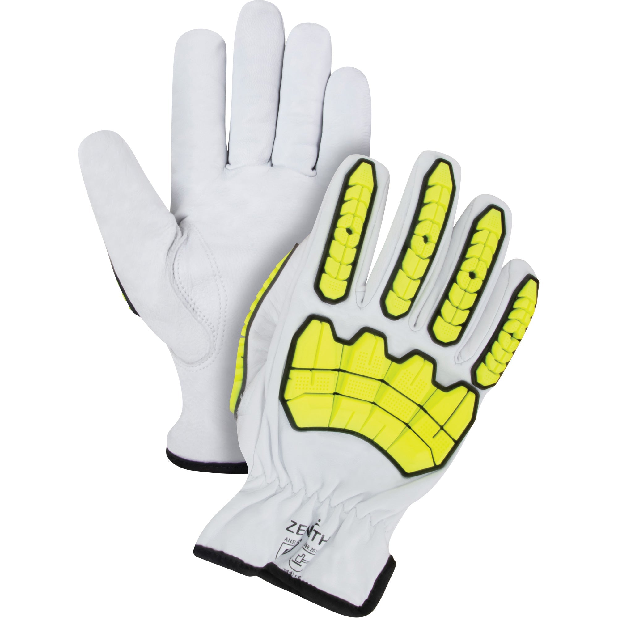 Gants résistants aux impacts et aux coupures, taille 3X-Large, paume en peau de chèvre, manchette de conducteur.
