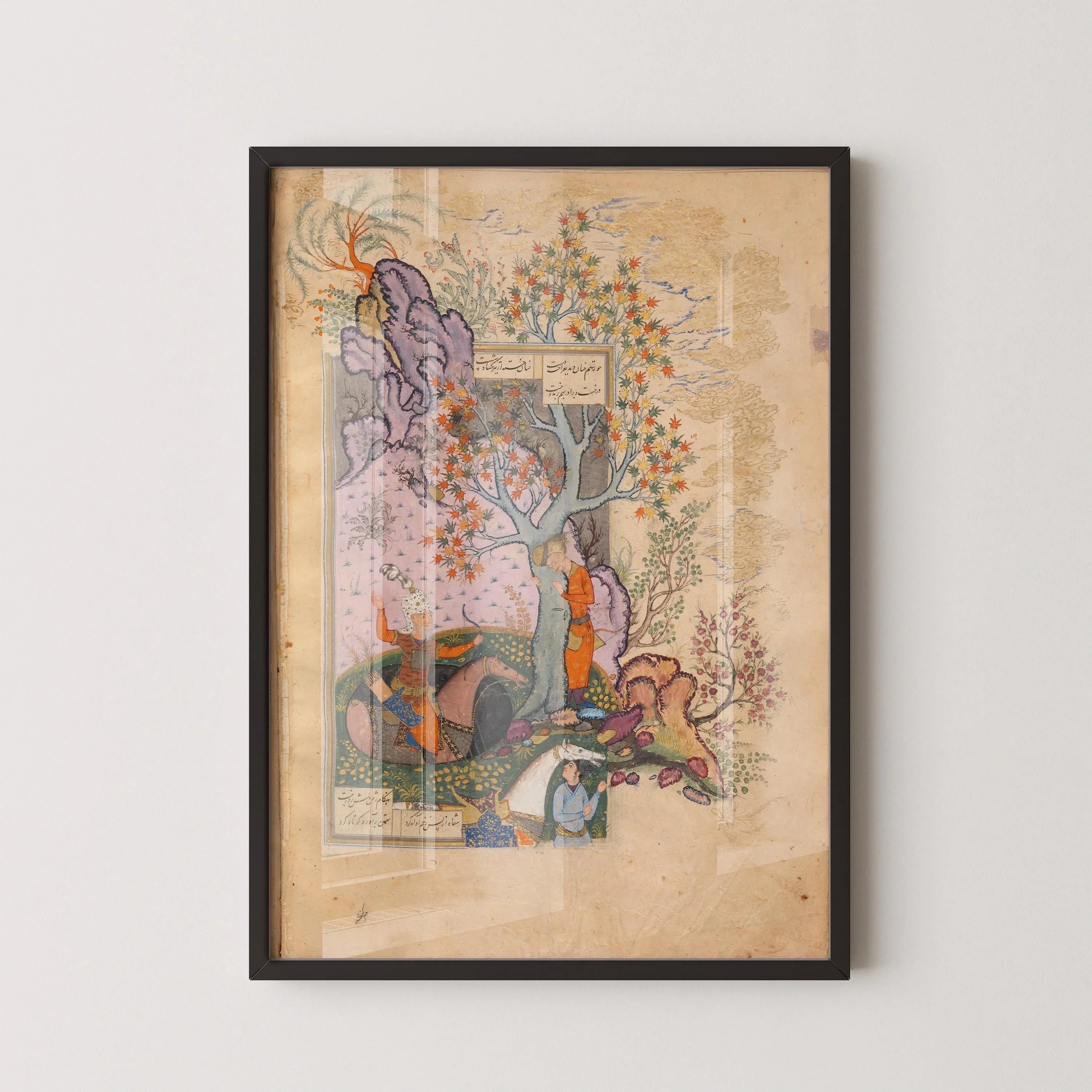 Shahnama Giclee Print: Persian Miniature Art, Firdausi Epic Poem (Framed Available)