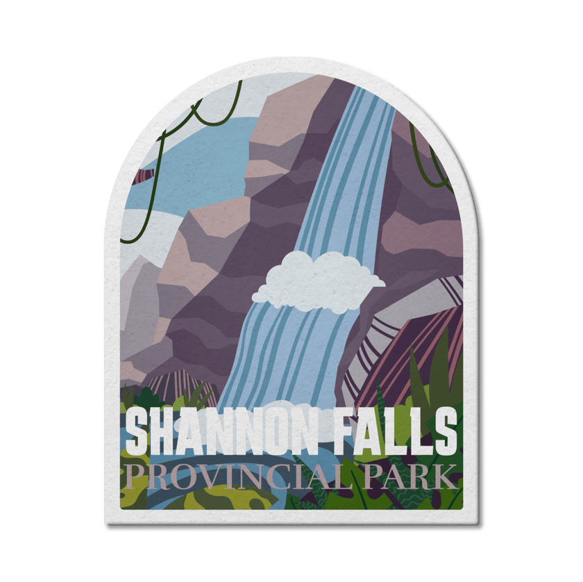 Shannon Falls British Columbia Provincial Park Waterproof Vinyl Sticker, Canada Parks