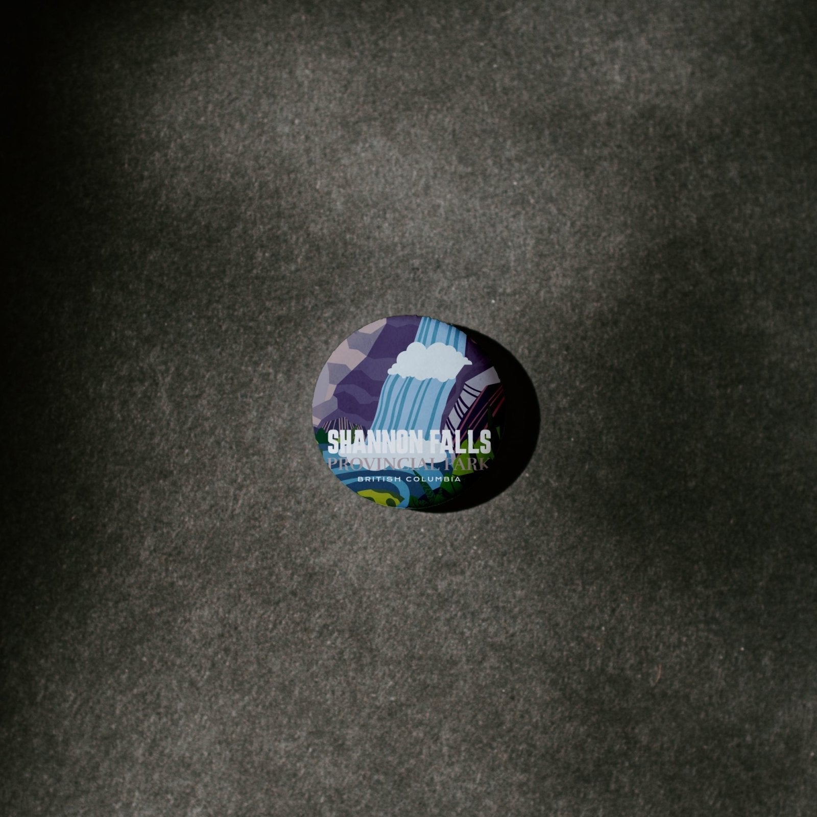 Shannon Falls Provincial Park of British Columbia Pinback Button, Canada Parks