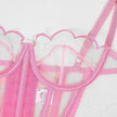 Shaping Sling Wave Mesh Edge Joint Fishbone See-through Charming Underwear Two-piece