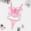 Shaping Sling Wave Mesh Edge Joint Fishbone See-through Charming Underwear Two-piece