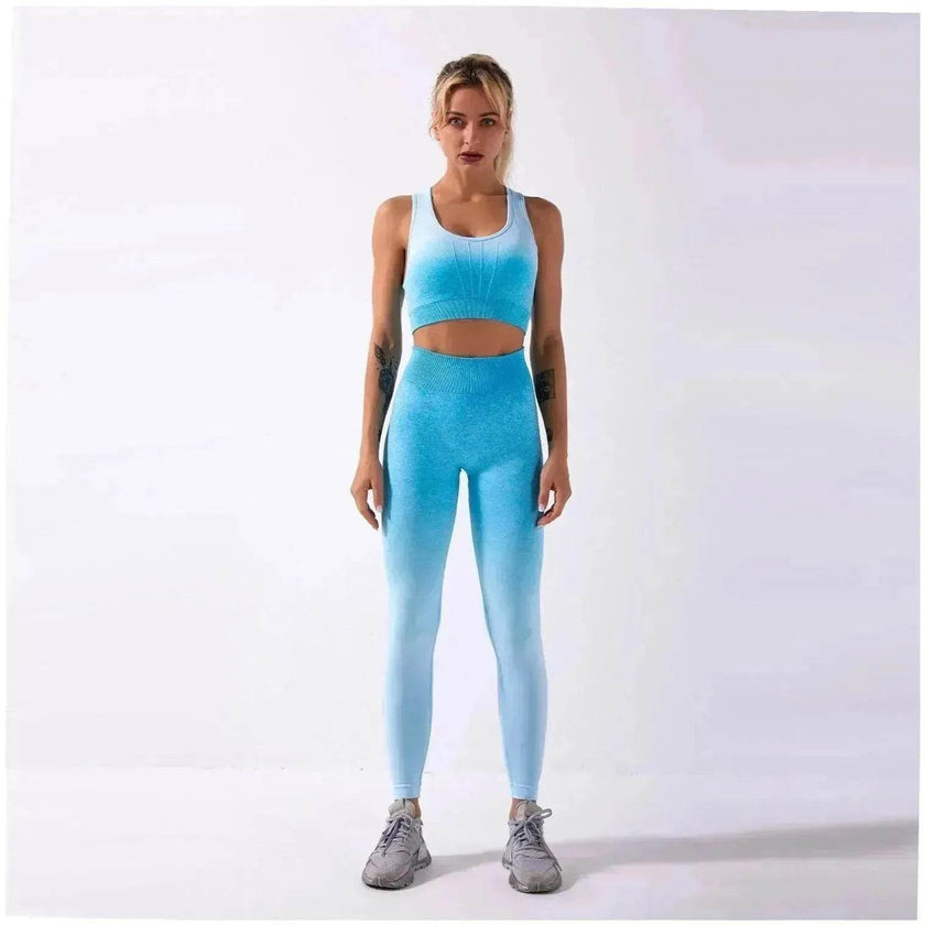 Shark knitting sports bra pants tie-dye Yoga Fitness Gym Exercise Wear