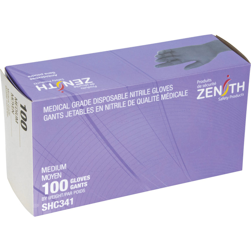 Gants jetables de qualité médicale, taille moyenne, nitrile, 6 mil, sans poudre, noirs, classe 2