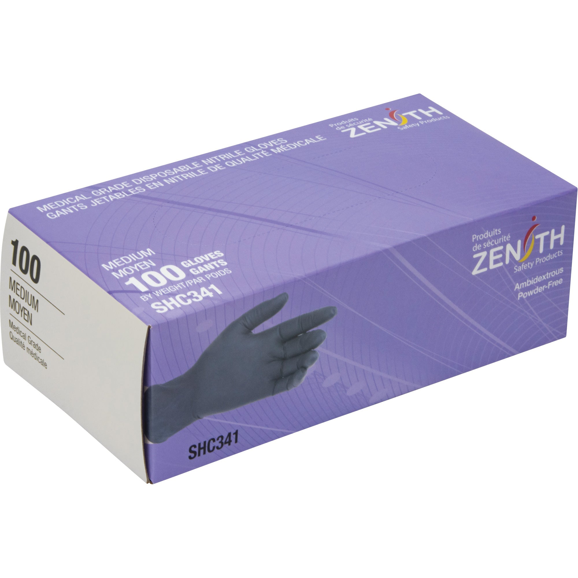 Gants jetables de qualité médicale, taille moyenne, nitrile, 6 mil, sans poudre, noirs, classe 2