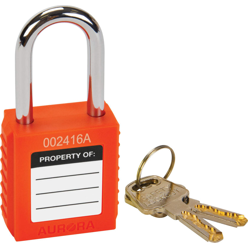 Lock for Lockouts, Safety Padlock, Keyed Different, Thermoplastic, 1-1/2