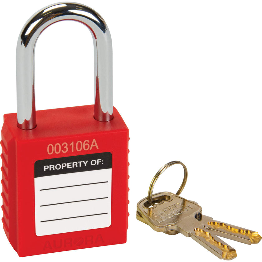 Lock for Lockouts, Safety Padlock, Keyed Different, Thermoplastic, 1-1/2