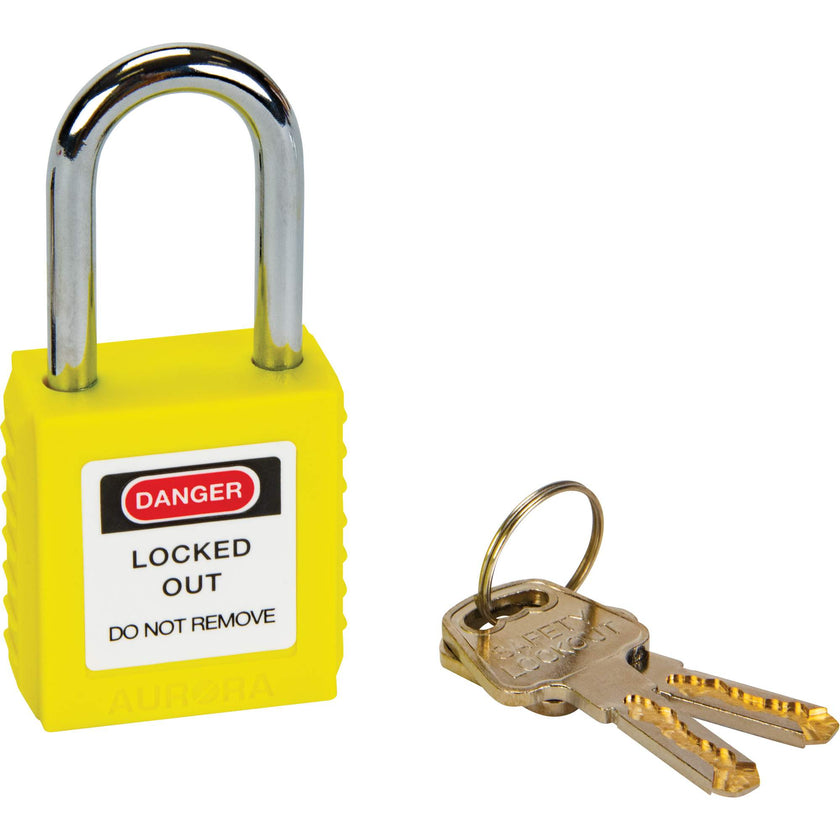 Lock for Lockouts, Safety Padlock, Keyed Different, Thermoplastic, 1-1/2