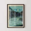 Shiro Kasamatsu Rising Moon Giclee Print: Japanese Woodblock Art
