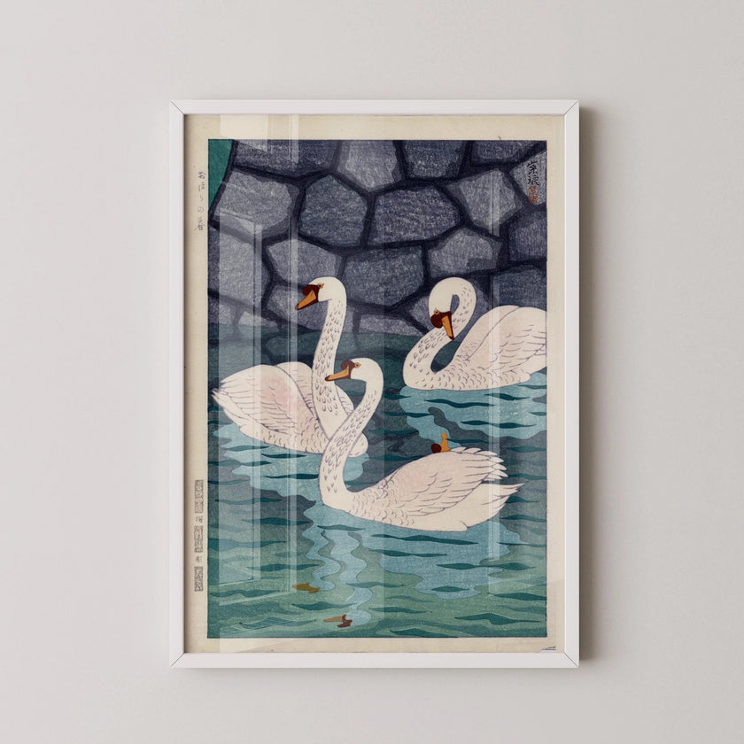 Shiro Kasamatsu Spring Moat Giclee Print: Japanese Woodblock Art (Framed Available)