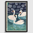 Shiro Kasamatsu Spring Moat Giclee Print: Japanese Woodblock Art (Framed Available)