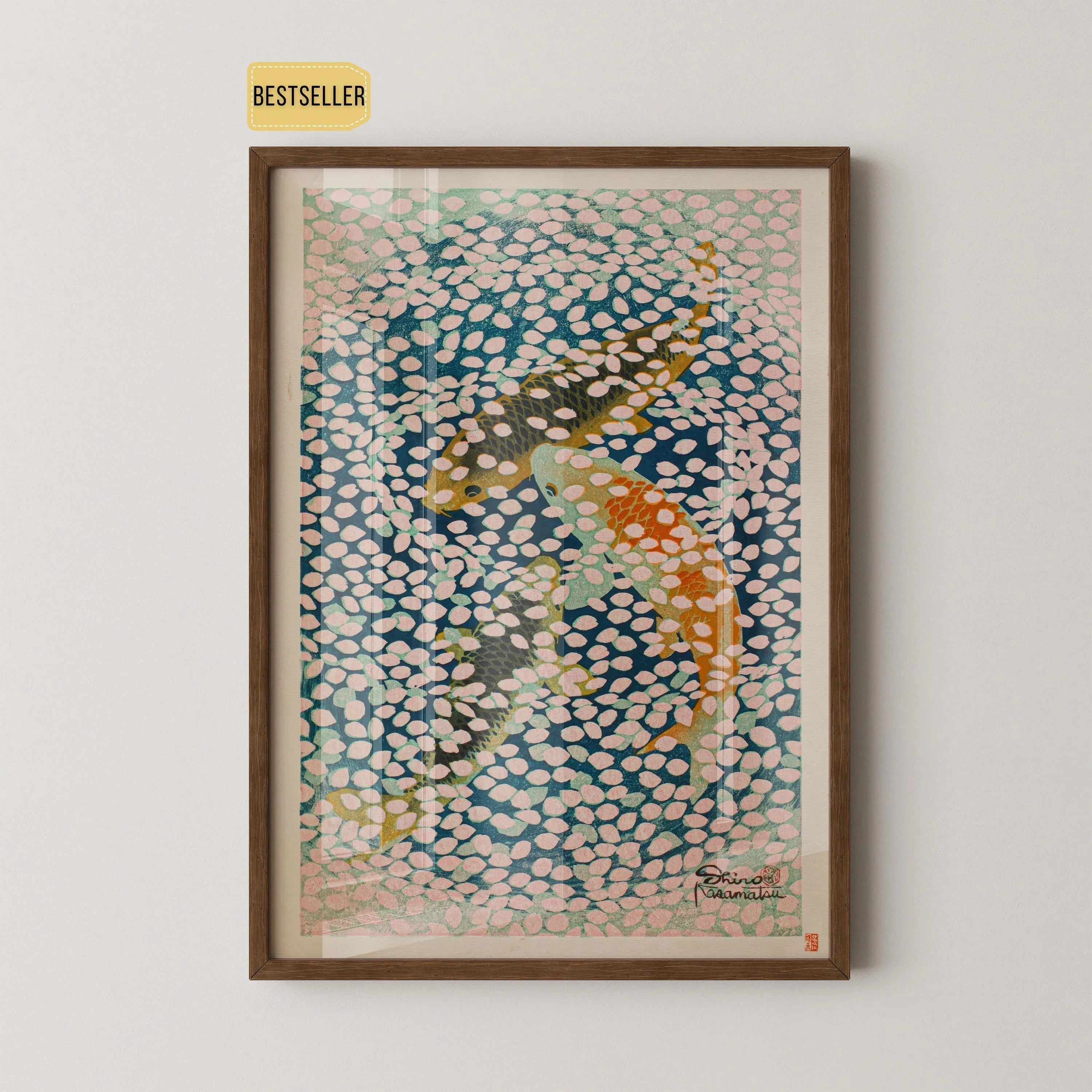 Shiro Kasamatsu - Wave of Petals Giclee Print: Vintage Japanese Woodblock Art