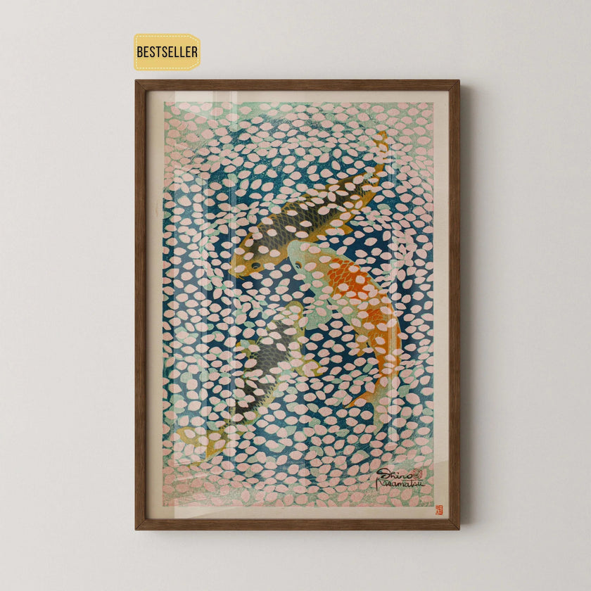 Shiro Kasamatsu - Wave of Petals Giclee Print: Vintage Japanese Woodblock Art