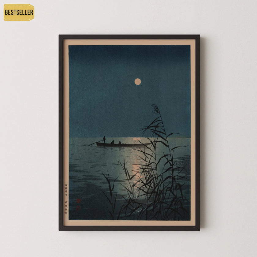 Shoda Koho Moonlit Sea Giclee Print: Vintage Japanese Ukiyo-e Art