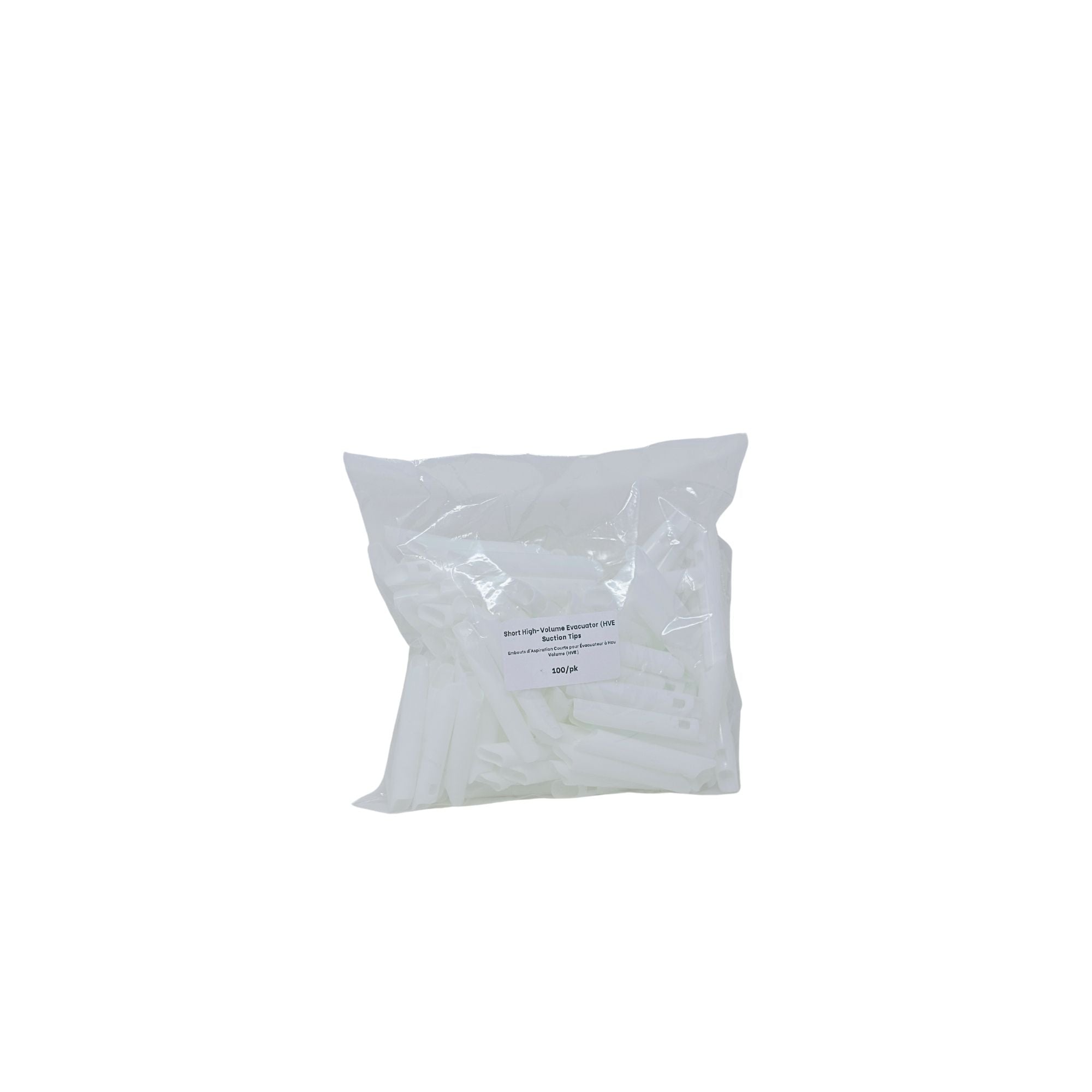 Short High-Volume Evacuator (HVE) Suction Tips - 100/pk