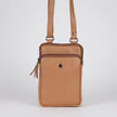 Greenwood Leather Compact Mini Crossbody. Slim Full-Grain Leather Phone Bag & Travel Organizer