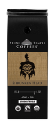 Shrunken Head - Ground, Bold Medium Roast, Certified Organic OCIA/ Fairtrade Coffee 1lb/454g
