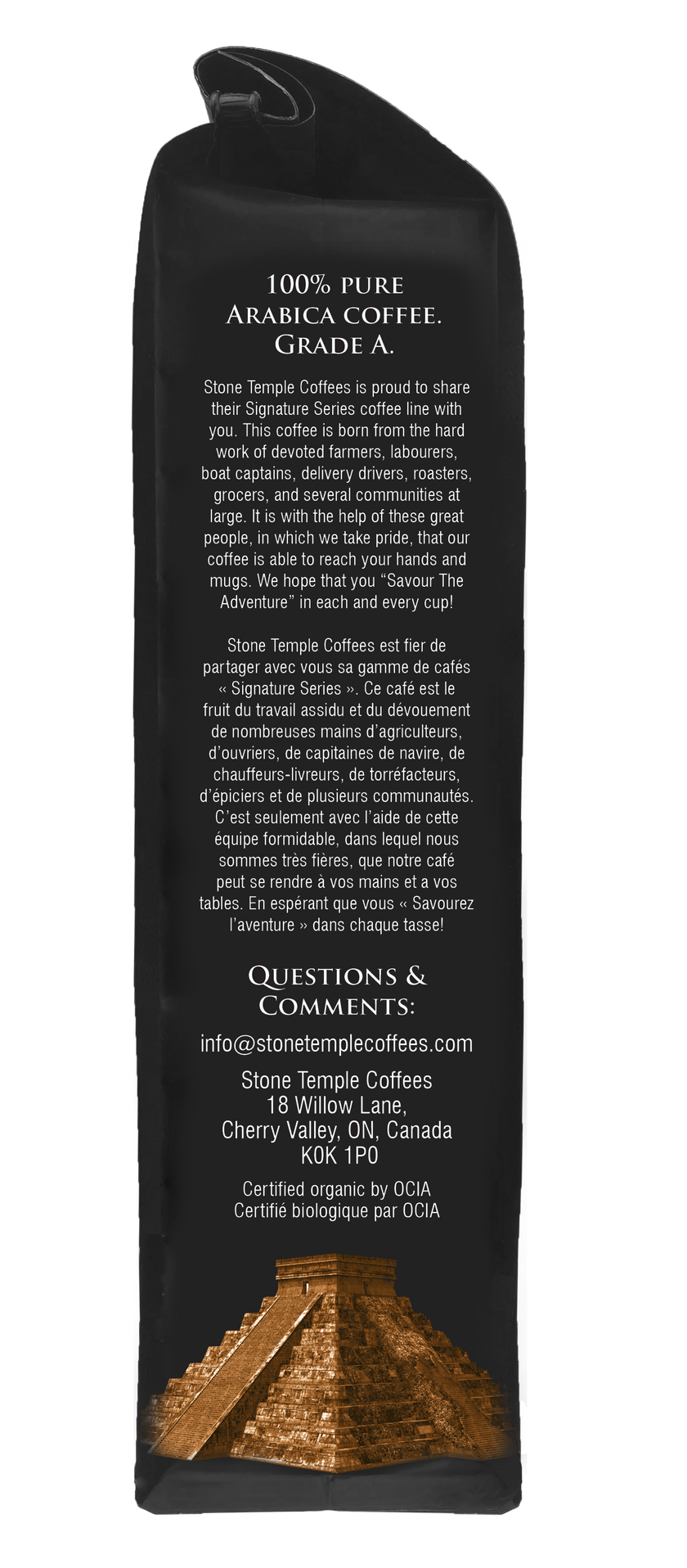Aztec Dawn - Whole Bean, Light Roast, Certified Organic OCIA/ Fairtrade Coffee 1lb/454g
