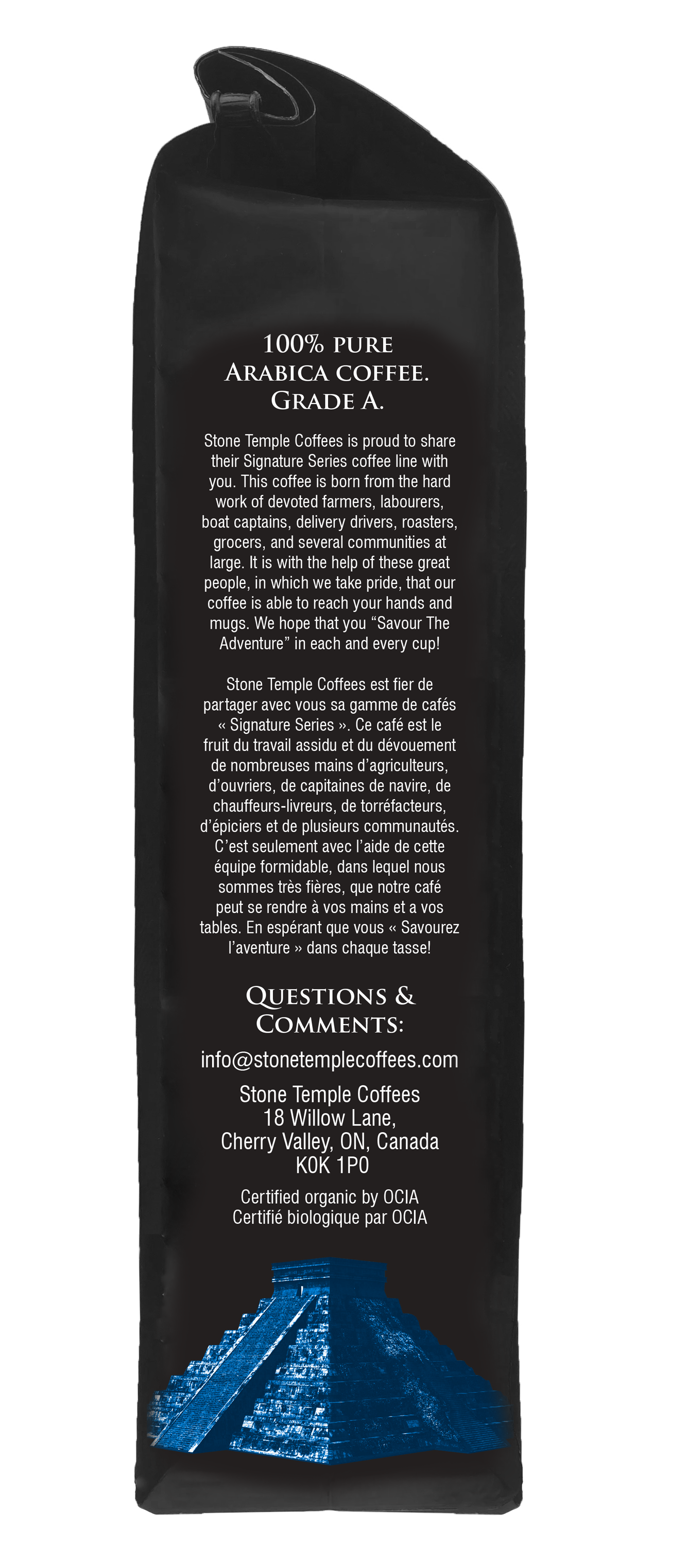 Espresso - Whole Bean, Espresso Roast, Certified Organic OCIA/ Fairtrade Coffee 1lb/454g