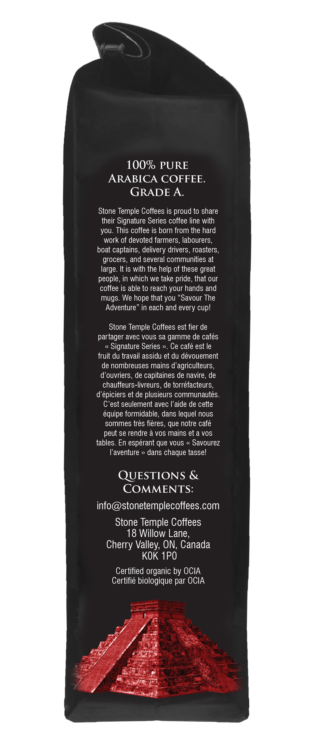 Ethiopian Yirgacheffe - Whole Bean, Medium Roast, Certified Organic OCIA/ Fairtrade Coffee 1lb/454g