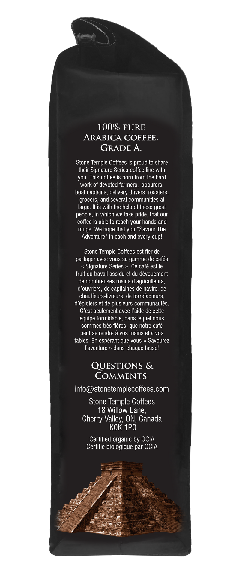 Mocha Java - Whole Bean, Medium Roast, Certified Organic OCIA / Fairtrade Coffee 1lb/454g