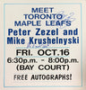 PETER ZEZEL & MIKE KRUSHELNYSKI DUAL SIGNED HOCKEY SIGN – TORONTO MAPLE LEAFS AUTOGRAPHED COLLECTIBLE – FRAMED MEMORABILIA  (28