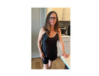 Women's Mulberry Silk Camisole and Boxer  Pajama Set Black
