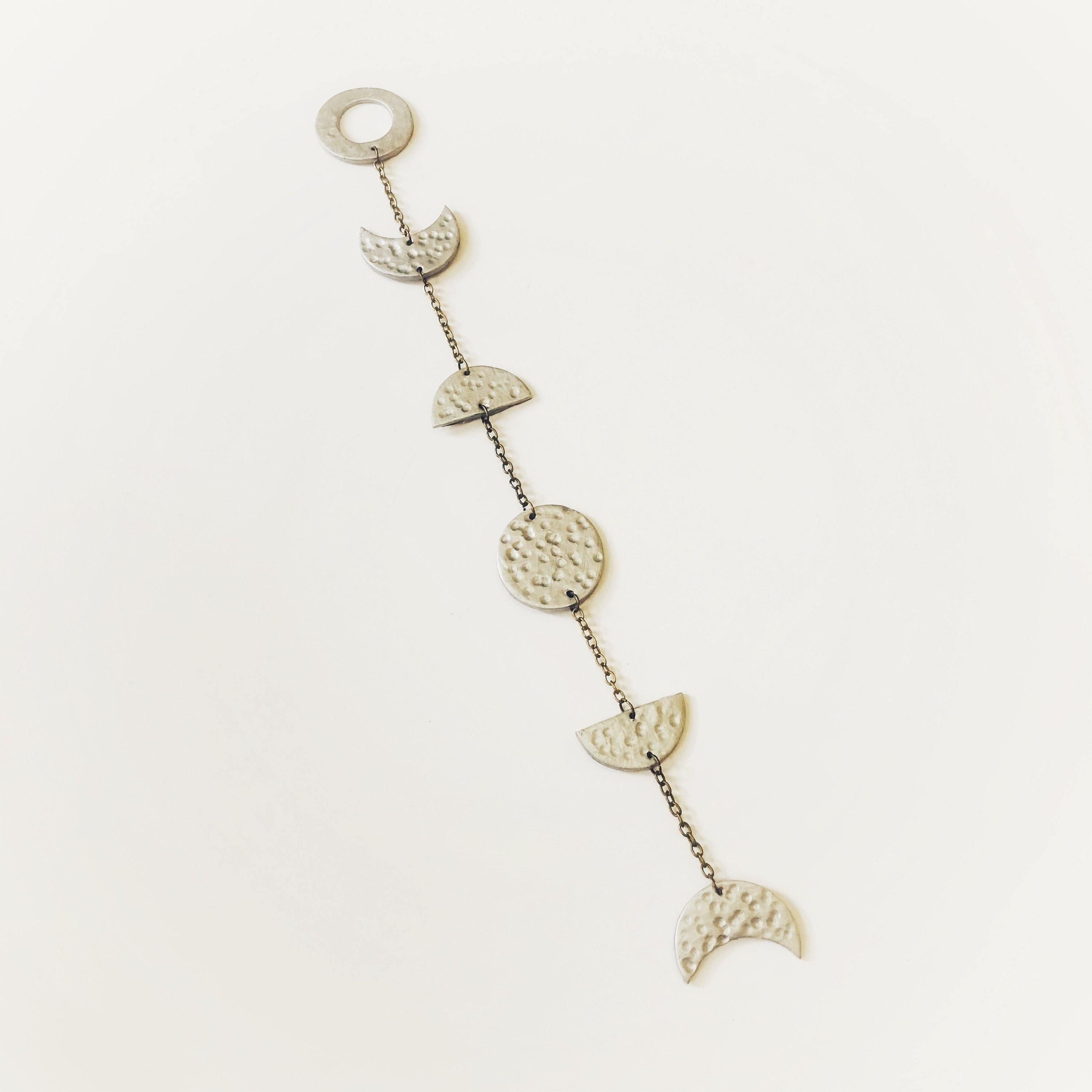 Silver Moon Phase Wall Hanging