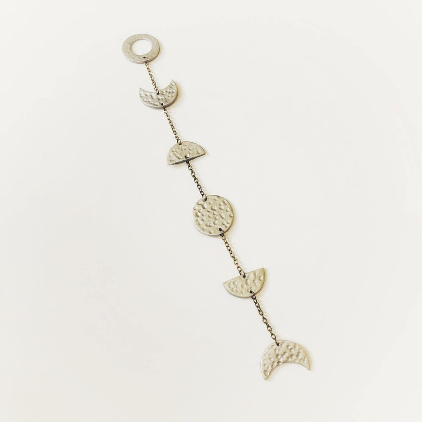 Silver Moon Phase Wall Hanging
