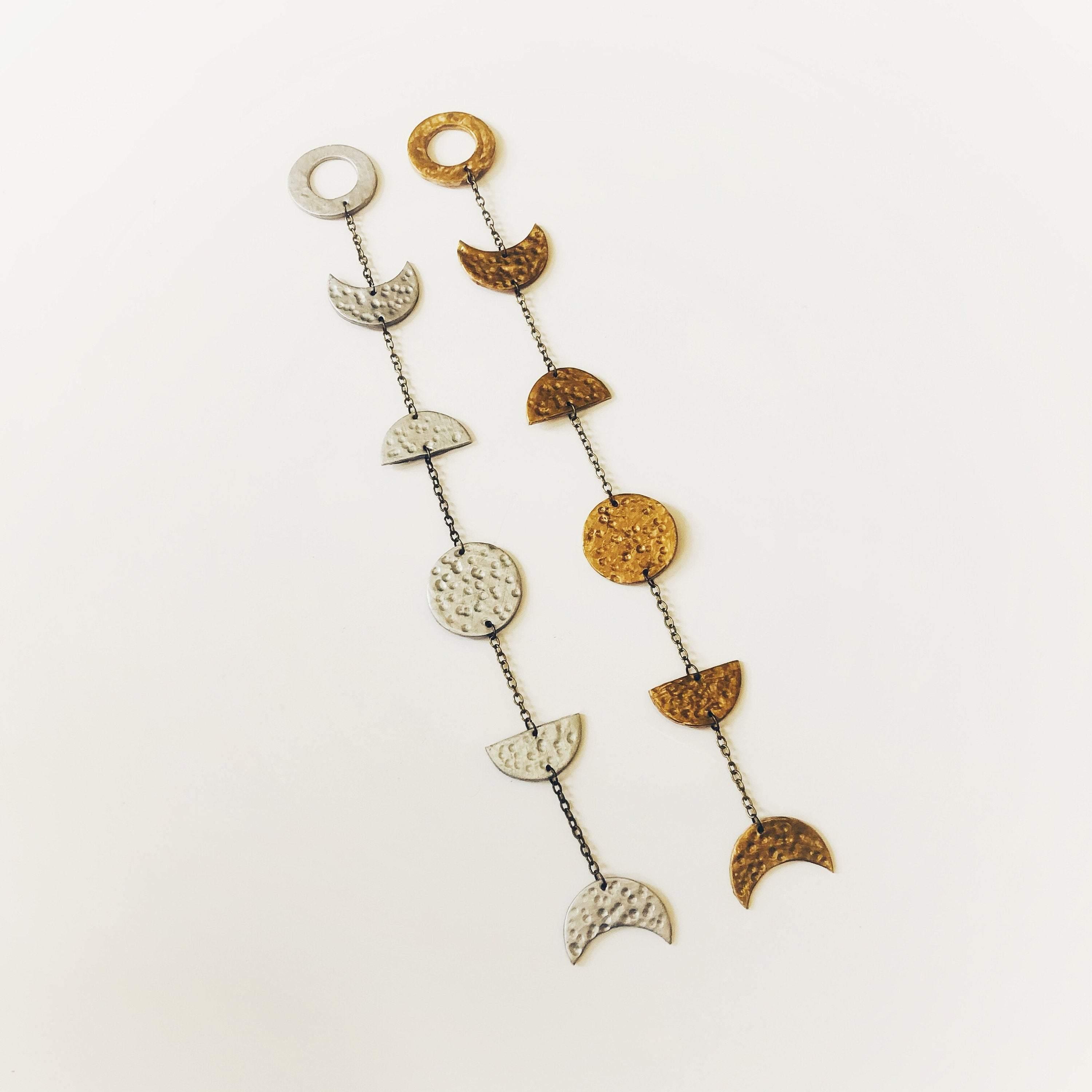 Silver Moon Phase Wall Hanging