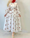 Simple Fashionable Long Sleeve Maxi Dress for Arab Dubai Turkey Middle Eastern Women