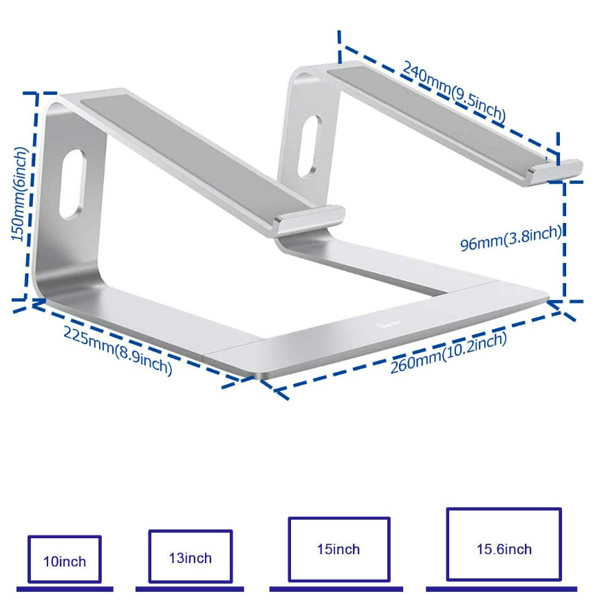 Support pour ordinateur portable Simple Zone, support ergonomique en aluminium pour ordinateur -