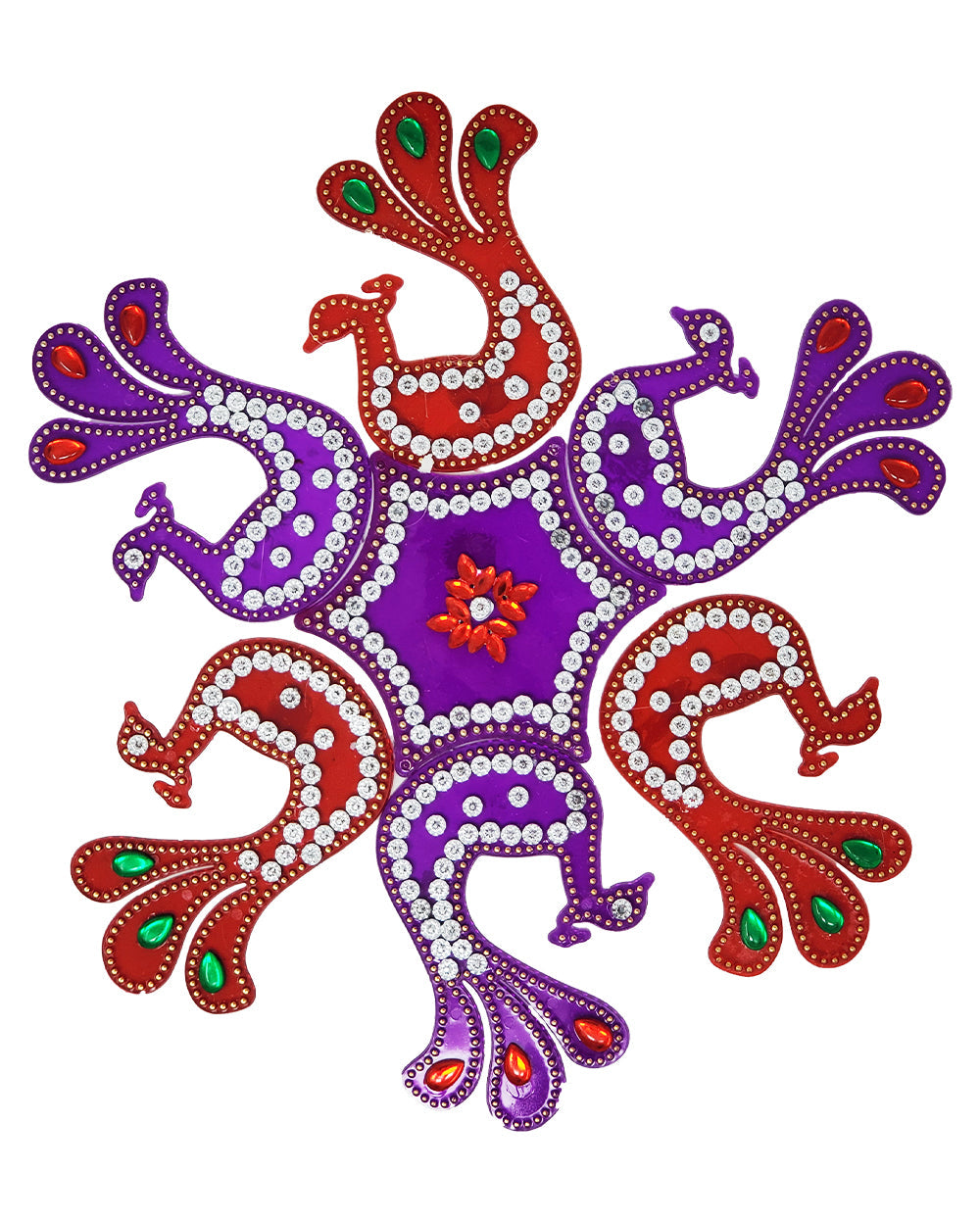 Dancing Peacock Rangoli Design (artificial Rangoli Reusable)