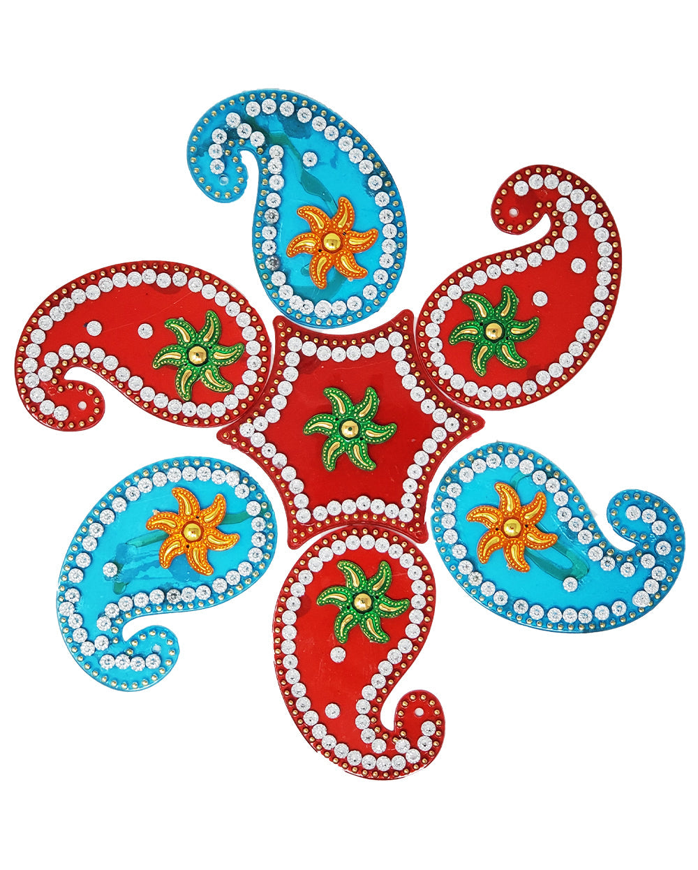 Kundan Six Point Rangoli Design (artificial Rangoli reusable)