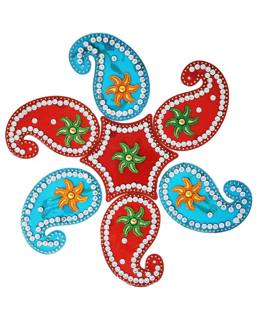 Kundan Six Point Rangoli Design (artificial Rangoli reusable)