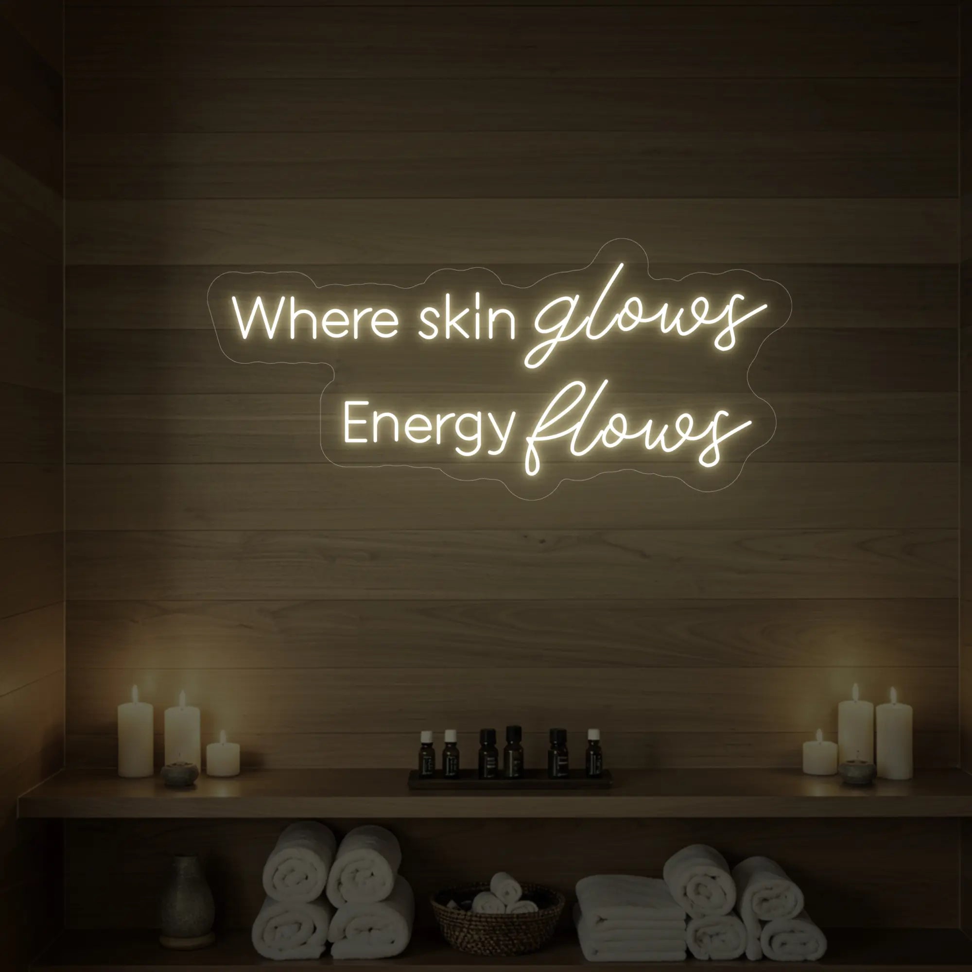 Where Skin Glows, Energy Flows V2 Neon Sign