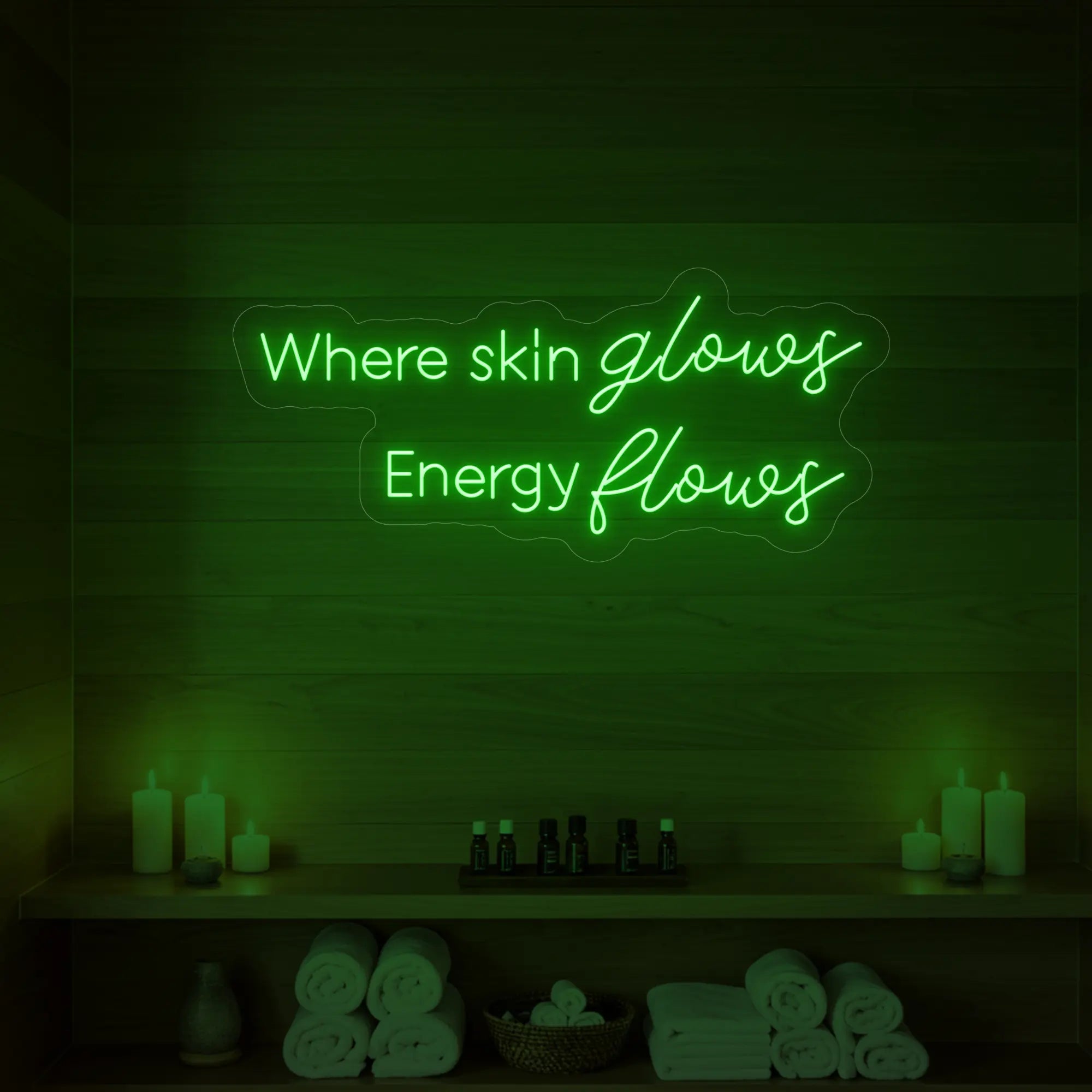 Where Skin Glows, Energy Flows V2 Neon Sign