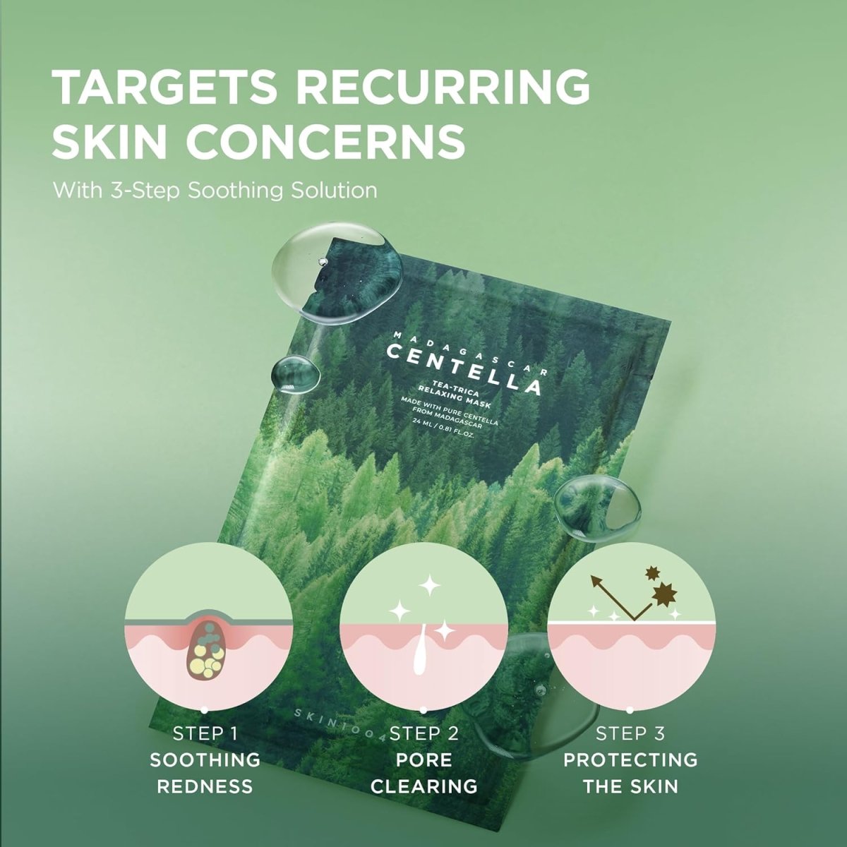 SKIN1004 Madagascar Centella Tea-Trica Relaxing Mask 24ml - 5 Masks