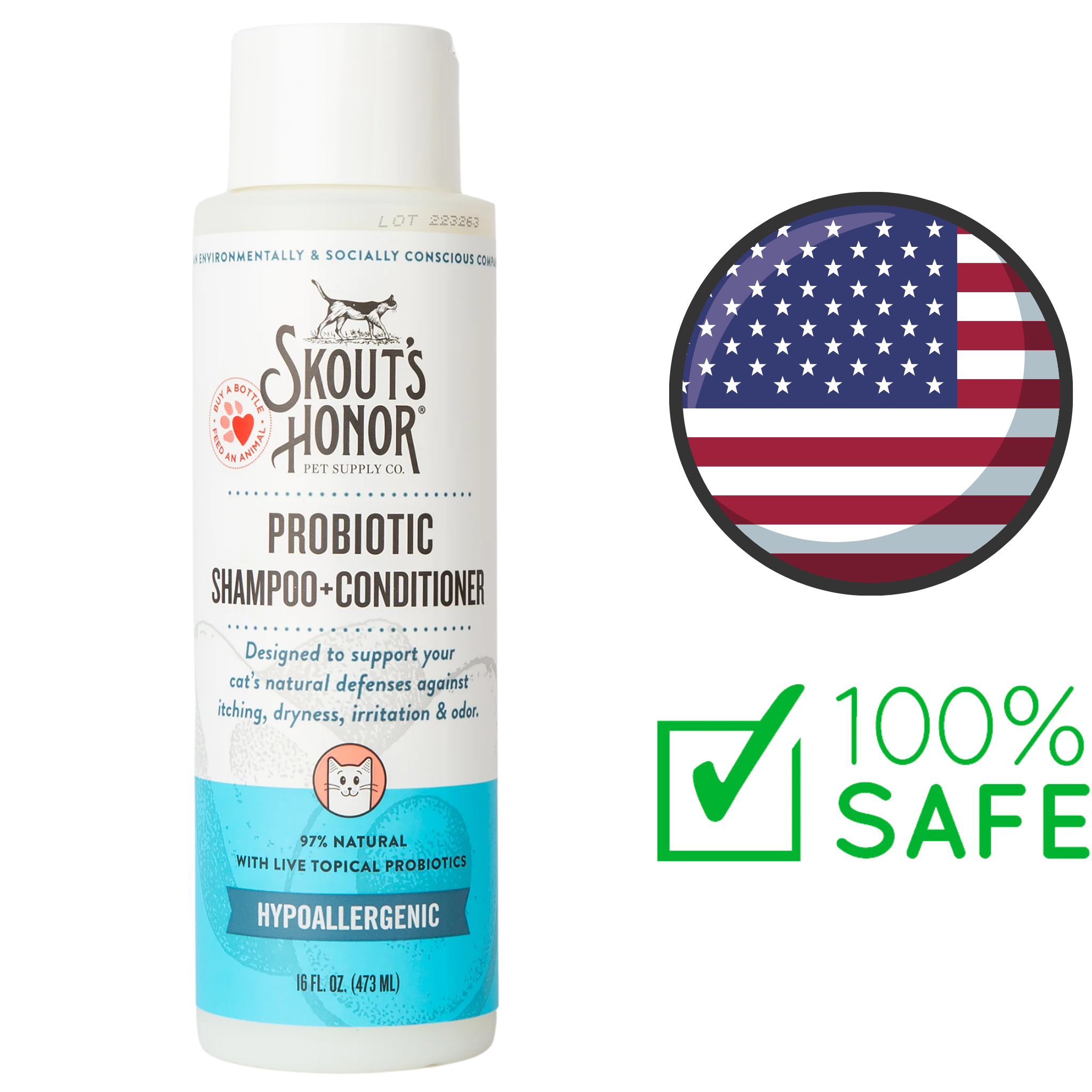Skout's Honour - Hypoallergenic Probiotic Cat Shampoo + Conditioner