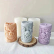 Skull Ornament Cylindrical Scented Candle Mould