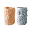 Skull Ornament Cylindrical Scented Candle Mould