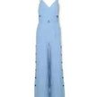 SLeeveless Hollow-out Camisole High Waist Slim Solid Color Jumpsuit