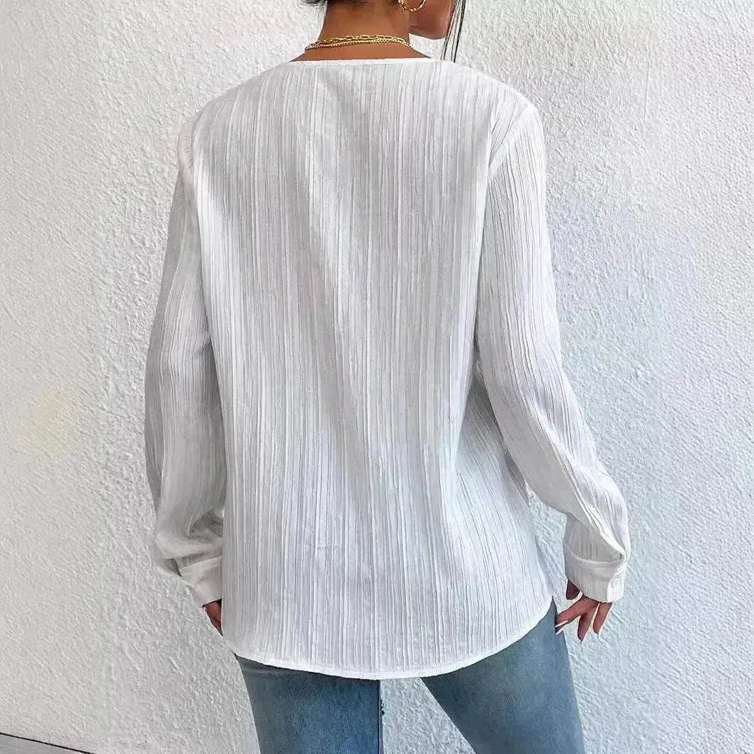 Women's Slim Fit Long Sleeve Shirt – White