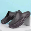 Slippers Men's Summer Leather Word Casual Tide Sandals Men's Non-slip Leather New Sandals Outer Wear Large Size Beach Shoes