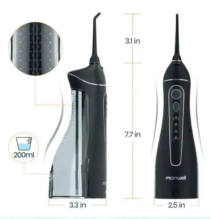 Smart Electric Portable Cordless Dental Water Flosser for Teeth Cleaning - Rechargeable and IPX7 Waterproof Travel Dental Oral Irrigator
